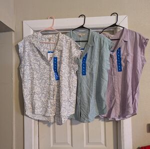 JACHS Girlfriend Women's Tops in White, Green, and Purple